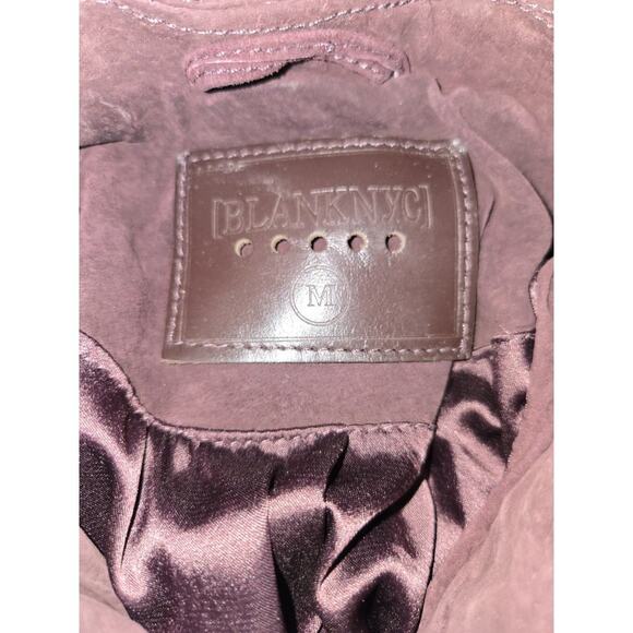 Blank NYC Genuine Leather Moto Jacket Size M Bordeaux Maroon EUC Clean - Picture 3 of 15